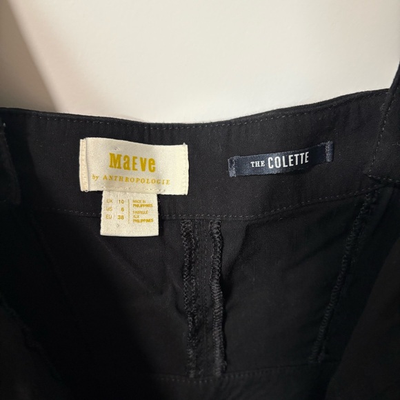 Anthropologie Maeve Black and Cream Wideleg Jumpsuit, Size 6 - Picture 5 of 10